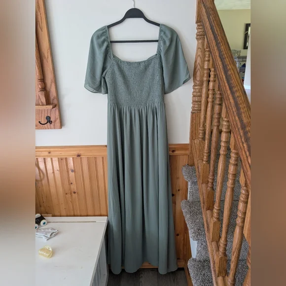 Baltic Born Sierra Sweetheart Maxi Chiffon Flutter Sleeve Dress Size Medium - Picture 6 of 8